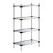 A Regency metal wire shelving unit with four shelves.