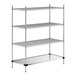 A Regency chrome wire shelving unit with three shelves.