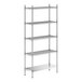 A stainless steel wire shelf kit with 5 shelves and solid stainless steel bottom.