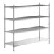 A stainless steel wire shelf kit with four shelves.