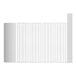 A white metal grid with metal rods and a solid stainless steel bottom, with five shelves.