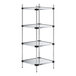 A Regency galvanized metal wire shelf kit with four shelves.