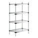 A Regency galvanized steel wire shelving unit with four shelves.