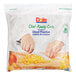 A plastic bag of Dole Chef-Ready Cuts IQF diced peaches with a peach on it.