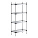 A Regency galvanized steel wire shelving unit with four shelves.