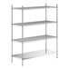 A stainless steel wire shelf kit with four shelves.