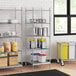 A stainless steel wire shelf kit with 5 solid stainless steel shelves.