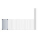 A white rectangular wire shelving unit with a grid bottom.