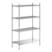 A stainless steel shelf kit with four shelves.