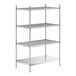 A stainless steel wire shelf kit with 4 shelves.
