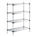 A Regency galvanized metal wire shelving unit with 4 shelves.