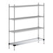 A Regency chrome wire 2-shelf kit with a solid metal shelf.