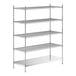 A stainless steel wire shelf kit with five shelves.