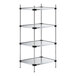 A Regency metal wire shelving unit with four shelves.