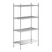 A stainless steel shelf kit with four shelves.