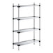 A Regency galvanized steel wire shelving unit with four shelves.