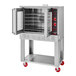 An American Range Majestic commercial convection oven with a door open.