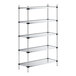 A Regency galvanized metal shelving unit with four shelves.