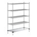 A Regency chrome wire shelving unit with shelves.