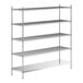 A stainless steel wire shelf kit with 5 shelves and solid bottom.