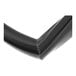 A close up of a corner of a black rubber top door gasket.