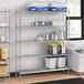 A stainless steel wire shelf kit with solid stainless steel bottom shelves.