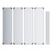 A white rectangular metal wire shelf kit with black metal corners.