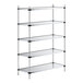 A Regency galvanized metal shelving unit with four shelves.