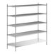 A stainless steel wire shelf kit with a solid bottom and 5 shelves.