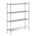 A stainless steel wire shelf kit with four shelves.