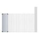 A white rectangular wire shelving kit with black corners and posts.