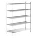 A stainless steel wire shelf kit with five shelves.