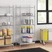 A stainless steel wire shelf kit with solid stainless steel shelves.