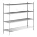 A stainless steel wire shelf kit with solid stainless steel bottom and 4 shelves.