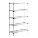 A Regency galvanized steel shelving unit with four shelves.