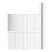 A white metal grid panel with metal rods.