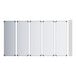 A five-shelf galvanized steel shelving kit with five rectangular shelves and four vertical posts.