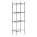 A stainless steel wire shelf kit with solid stainless steel bottom shelves.