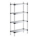 A Regency galvanized steel wire shelving unit with four shelves.