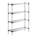 A Regency galvanized steel wire shelving unit with four shelves.