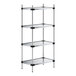 A Regency galvanized steel wire shelving unit with four shelves.