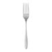 A close-up of a Libbey stainless steel salad/dessert fork with a black handle.