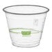 A clear 9 oz. compostable plastic cold cup with green Eco-Products branding.