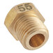 A brass Avantco liquid propane orifice with the number 55 on a threaded male fitting.