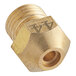 A brass Avantco natural gas orifice with a threaded male fitting and a small hole.