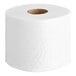 A Charmin Ultra Soft toilet paper mega roll on a white surface.