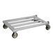 A New Age aluminum dunnage rack on wheels.