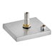 A Regency stainless steel surface mount beer drip tray with a gold and silver bolt on top.