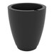 A black Mayne Caprio planter with a hole in the bottom.