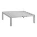 A New Age aluminum dunnage rack on a metal table with a white background.